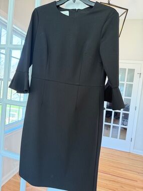 Donna Morgan Classic Black Sheath Dress with Flared Sleeves